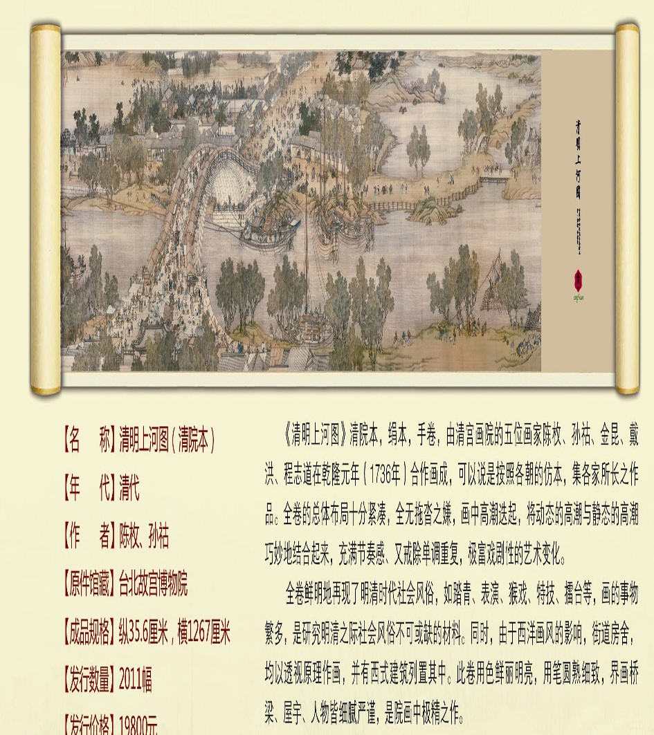 中國(guó)傳世國(guó)寶書(shū)畫(huà)精品—清明上河圖（清院本）